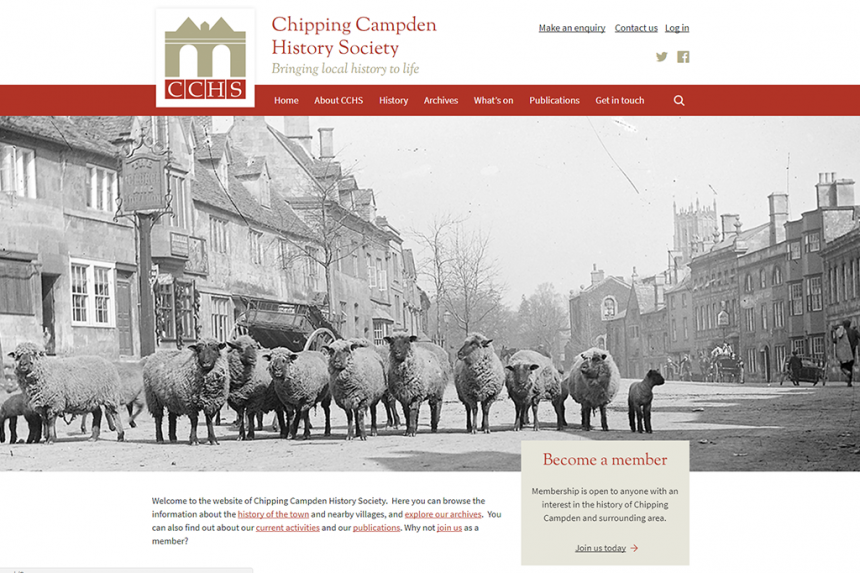 Home page of the Chipping Campden History website