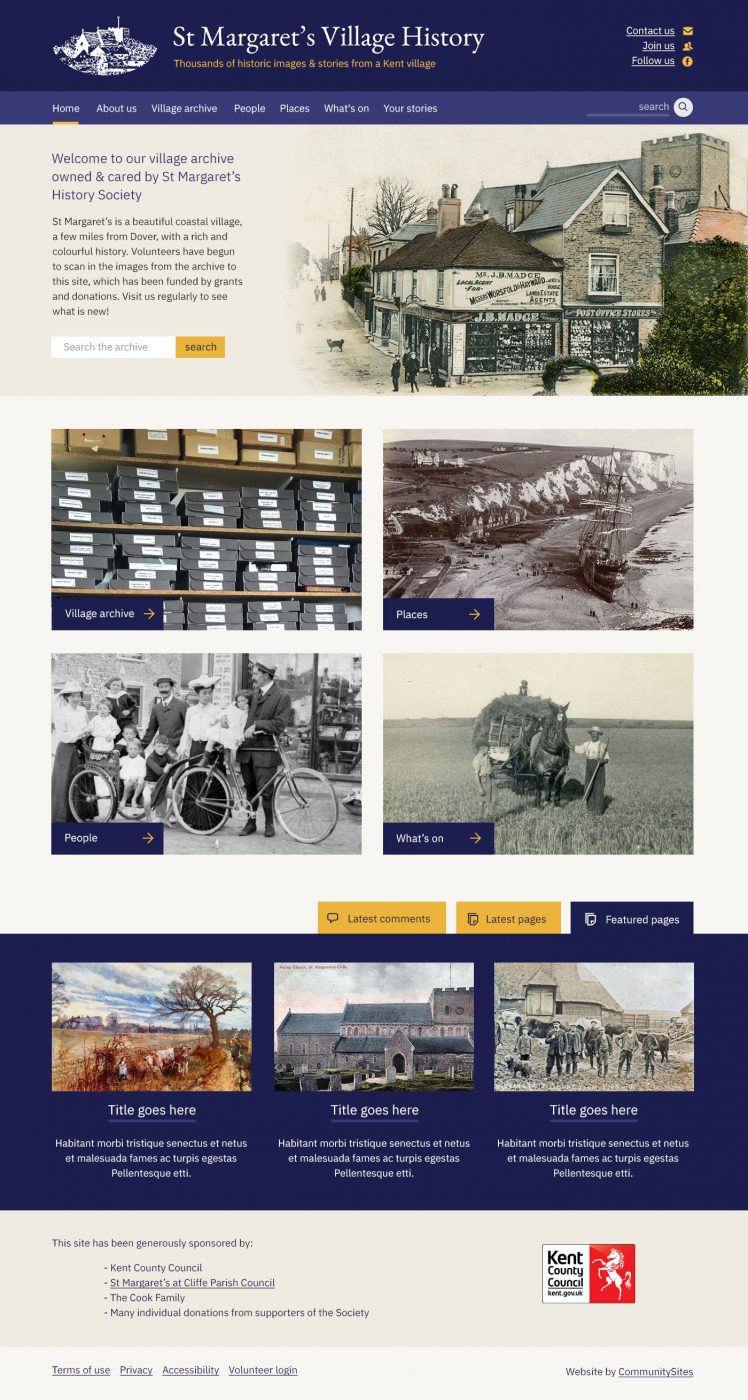 Screenshot of St Margarets History website
