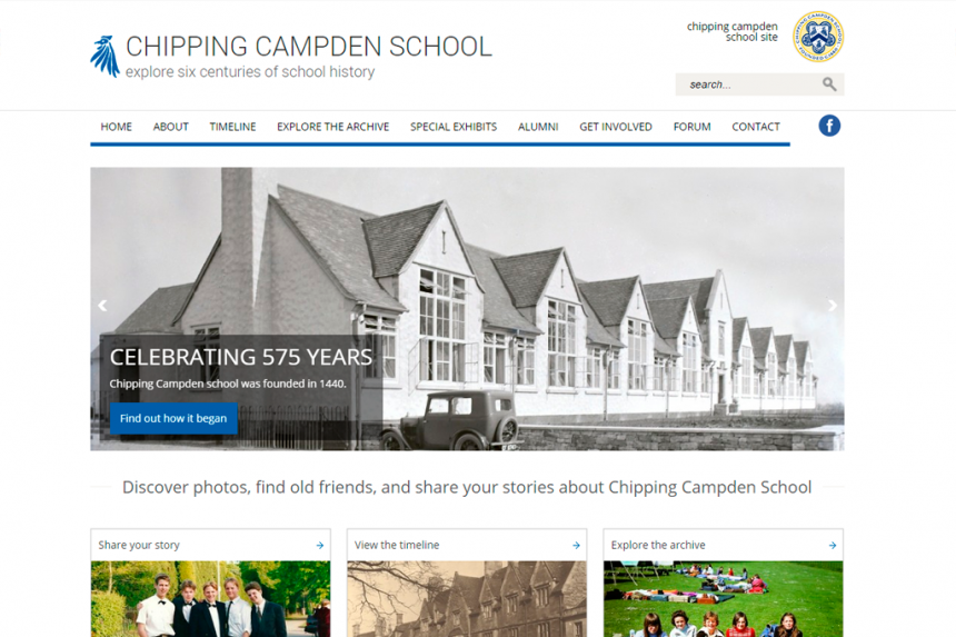 Screenshot of Chipping Campden School home page