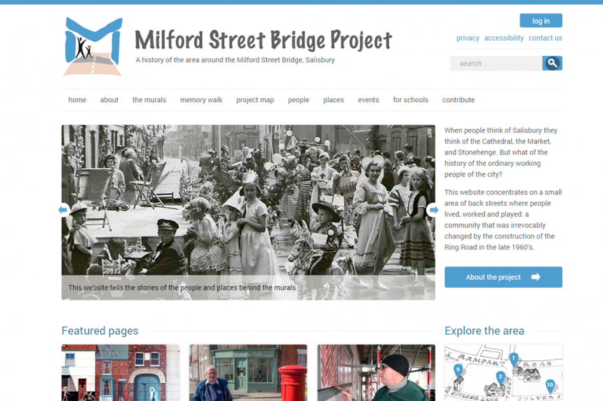 Screenshot of Milford Street Bridge project home page