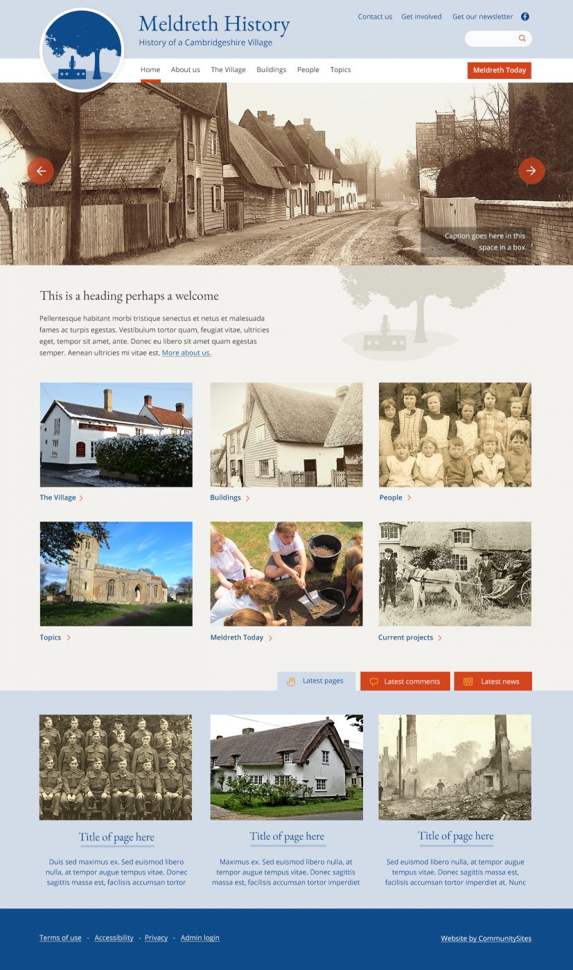 Screenshot of Meldreth History website