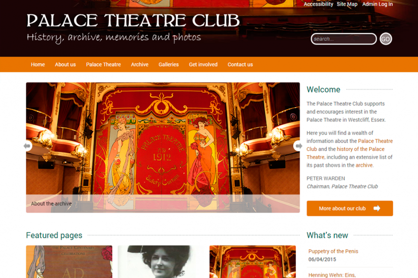 Screenshot for Palace Theatre Club website