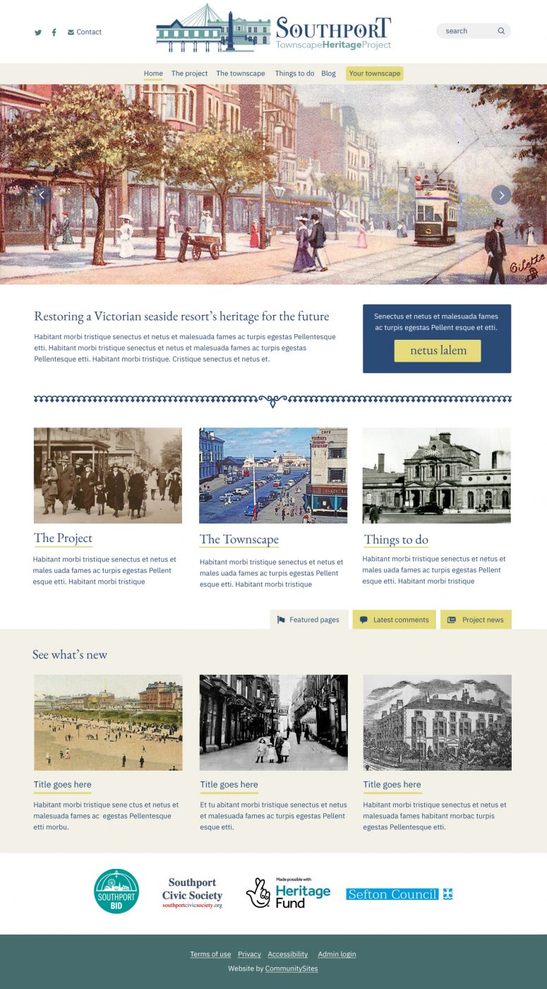Screenshot of Southport Townscape heritage website