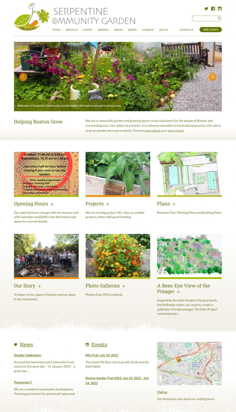 Home page of Serpentine Community Garden