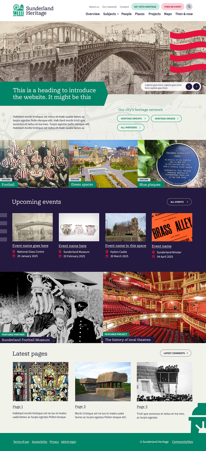 Home page of Sunderland Heritage